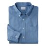 Men's Wrinkle-Free Pinpoint Oxford Cloth Button Down Shirt, Traditional Fit Tattersall Crystal Blue 17.5x35, Cotton L.L.Bean