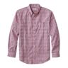 Men's Wrinkle-Free Kennebunk Sport Shirt, Slightly Fitted Check Sunlit Coral/Bright Mariner Small, Cotton L.L.Bean