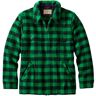 Men's Maine Guide Zip-Front Jac-Shirt, Plaid Green/Black Large, Wool/Nylon L.L.Bean