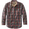 Men's Sherpa-Lined Scotch Plaid Shirt, Slightly Fitted Grey Stewart Large, Fleece Flannel L.L.Bean