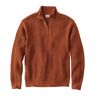 Men's Organic Cotton Waffle Sweater, Quarter Zip Rust Orange Medium L.L.Bean