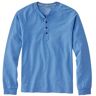 Men's Comfort Stretch Pima Tee Shirt, Long-Sleeve Henley Arctic Blue Heather XXL, Cotton L.L.Bean