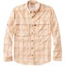 Men's Tropicwear Shirt, Plaid Long-Sleeve Dark Amber Small, Synthetic/Nylon L.L.Bean