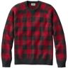 Men's Wicked Soft Cotton/Cashmere Sweater, Crewneck, Pattern Deep Red Buffalo Check Extra Large, Cotton Blend L.L.Bean