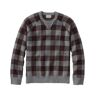 Men's Wicked Soft Cotton/Cashmere Sweater, Crewneck, Pattern Gray Heather Buffalo Check XXXL, Cotton Blend L.L.Bean