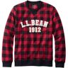 Men's Athletic Sweats, Classic Crewneck Sweatshirt, Print Deep Red Check Extra Large, Cotton Blend L.L.Bean