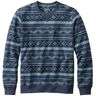 Men's Athletic Sweats, Classic Crewneck Sweatshirt, Print Mineral Blue Fair Isle Large, Cotton Blend L.L.Bean