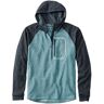 Men's Adventure Grid Fleece, Hooded Half-Zip Colorblock Carbon Navy/Blue Quartz Large, Synthetic Fleece L.L.Bean