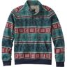 Men's L.L.Bean 1912 Sweatshirt, Button-Mock, Print Burgundy Fair Isle Large, Cotton