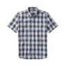 Men's Comfort Stretch Chambray Shirt, Slightly Fitted Untucked Fit, Short-Sleeve, Plaid Vintage Indigo XXXL, Cotton Blend L.L.Bean
