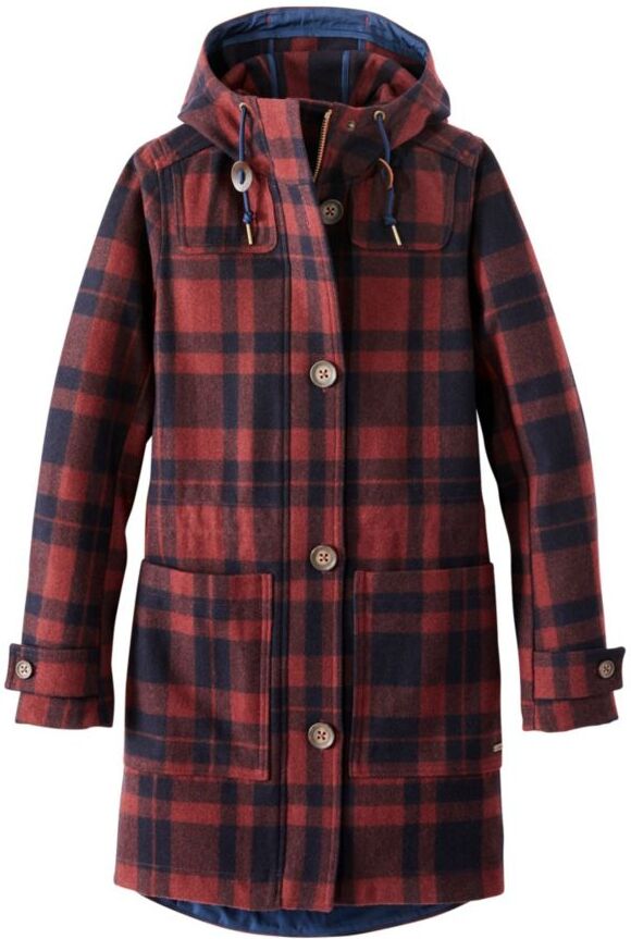 Women's West End Wool Winter Coat, Pattern Canyon Rust Plaid Small, Wool/Nylon L.L.Bean