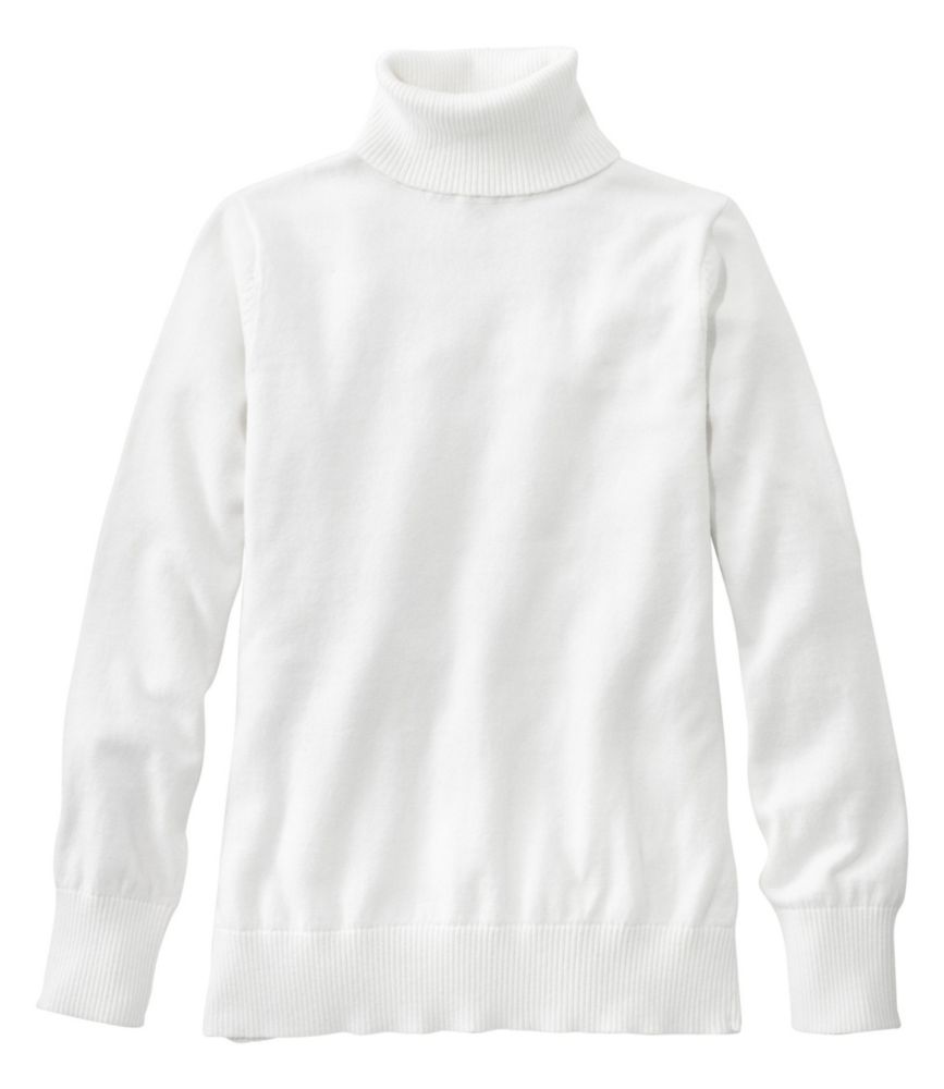 Women's Cotton/Cashmere Sweater, Turtleneck Sea Salt Extra Small L.L.Bean