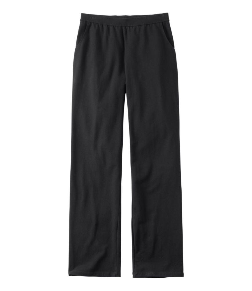 Women's Perfect Fit Pants, Straight-Leg Black L Petite, Cotton L.L.Bean