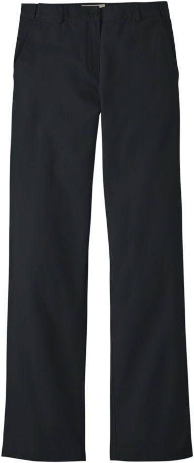 Women's Wrinkle-Free Bayside Pants, High-Rise Hidden Comfort Waist Straight-Leg Black 16 Petite, Cotton L.L.Bean