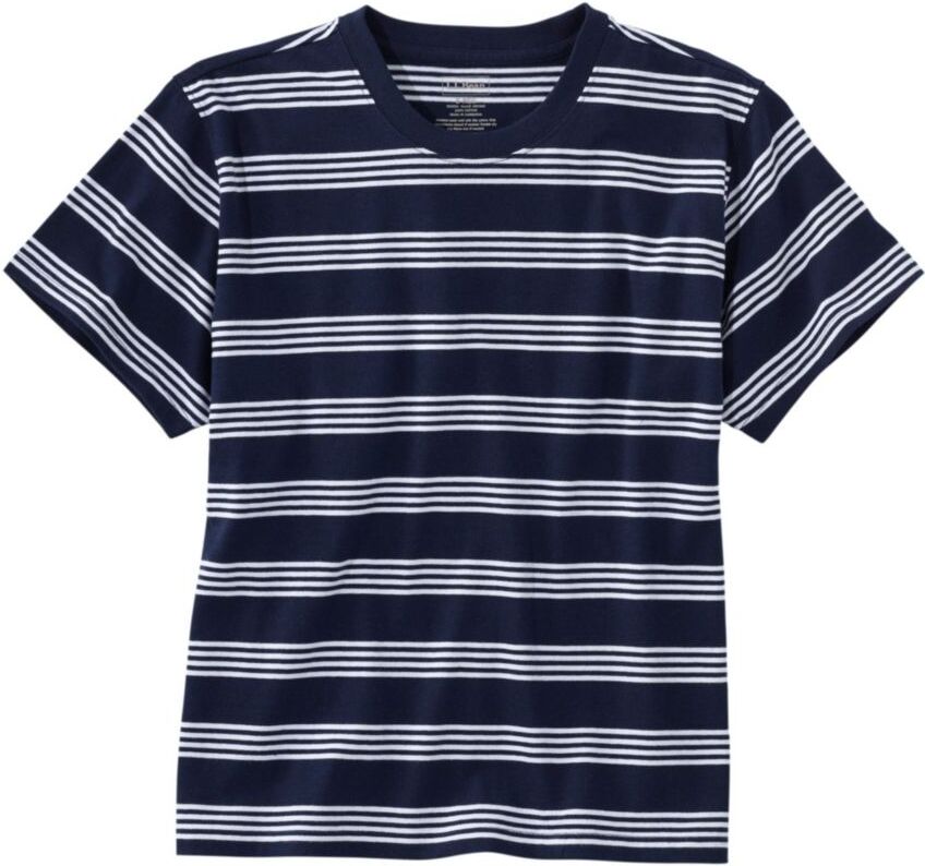 Women's Saturday T-Shirt, Crewneck Short-Sleeve Stripe Classic Navy/White 2X, Cotton L.L.Bean