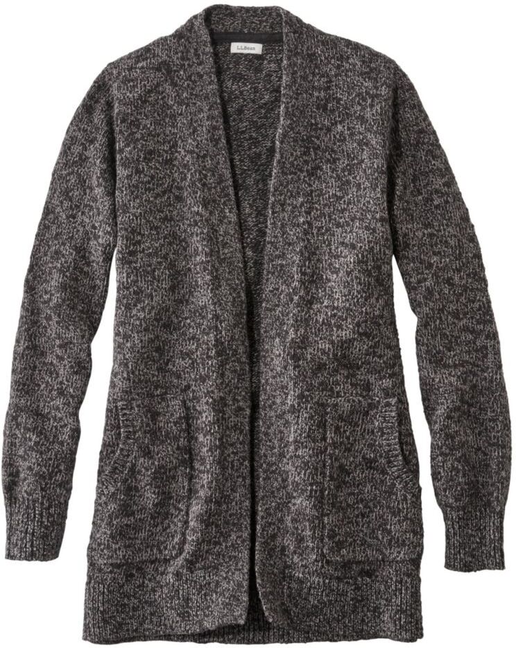 Women's Cotton Ragg Sweater, Open Cardigan Sweater Darkest Gray Small, Cotton/Cotton Yarns L.L.Bean