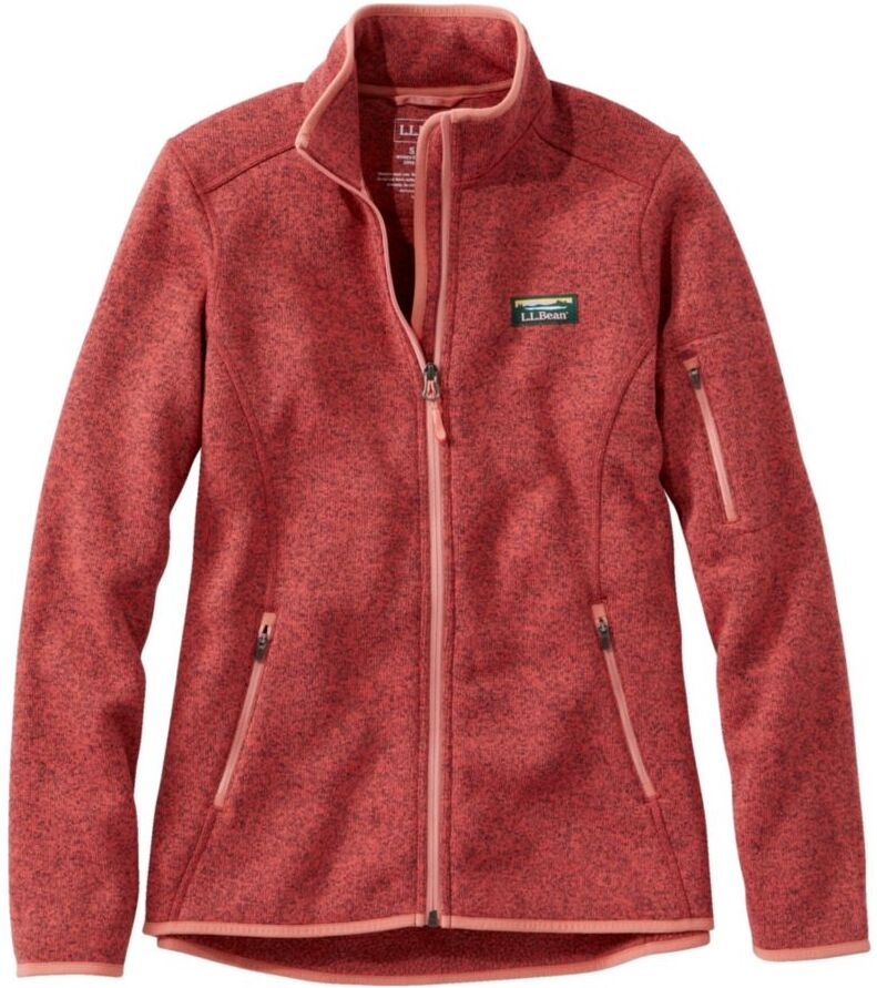 Women's L.L.Bean Sweater Fleece Full-Zip Jacket Deep Coral Large