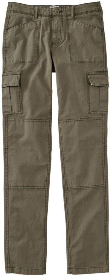 Women's Stretch Canvas Cargo Pants, Mid-Rise Straight-Leg Dusty Olive 10, Twill L.L.Bean