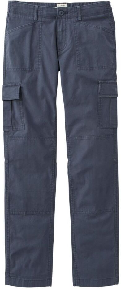 Women's Stretch Canvas Cargo Pants, Mid-Rise Straight-Leg Carbon Navy 10, Twill L.L.Bean