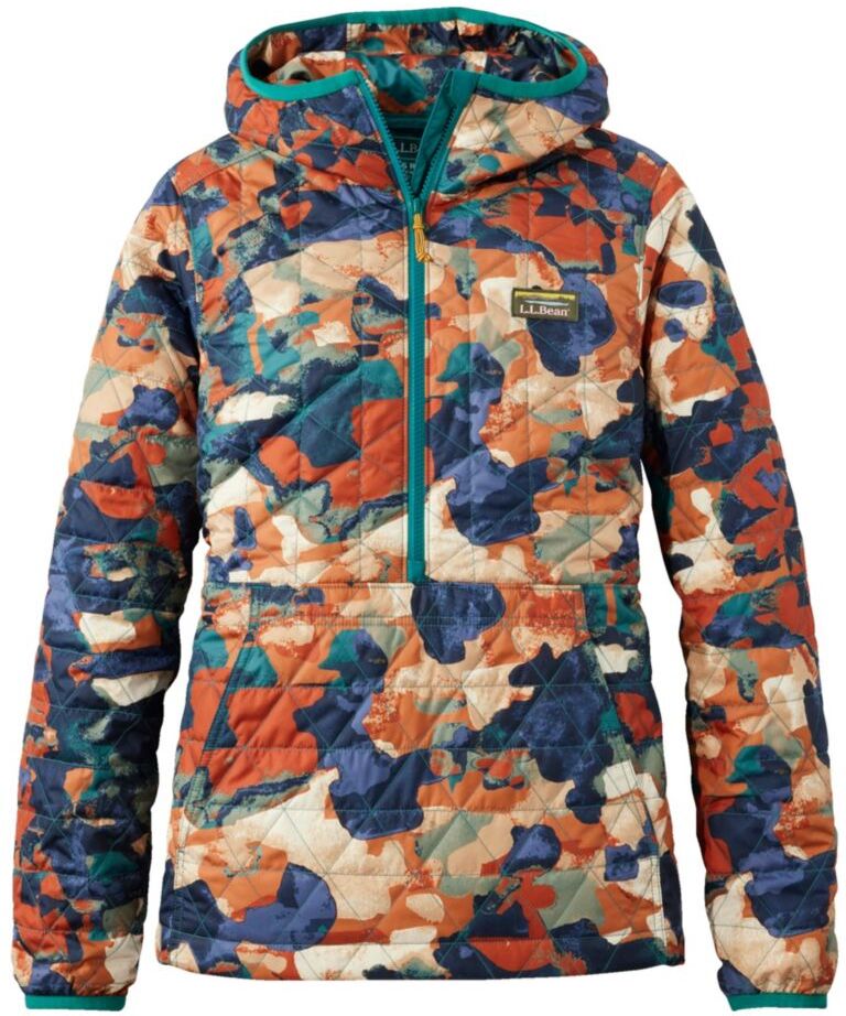 Women's Katahdin Insulated Pullover, Print Warm Teal Camo Extra Large, Synthetic L.L.Bean