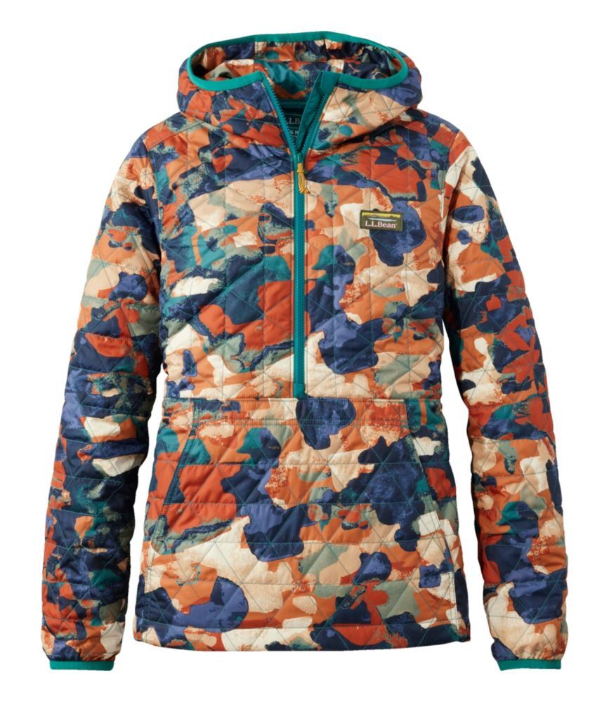 Women's Katahdin Insulated Pullover, Print Warm Teal Camo Extra Large, Synthetic L.L.Bean