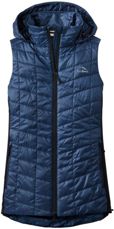 Women's PrimaLoft Packaway Long Vest Mariner Blue 3X, Synthetic/Nylon L.L.Bean