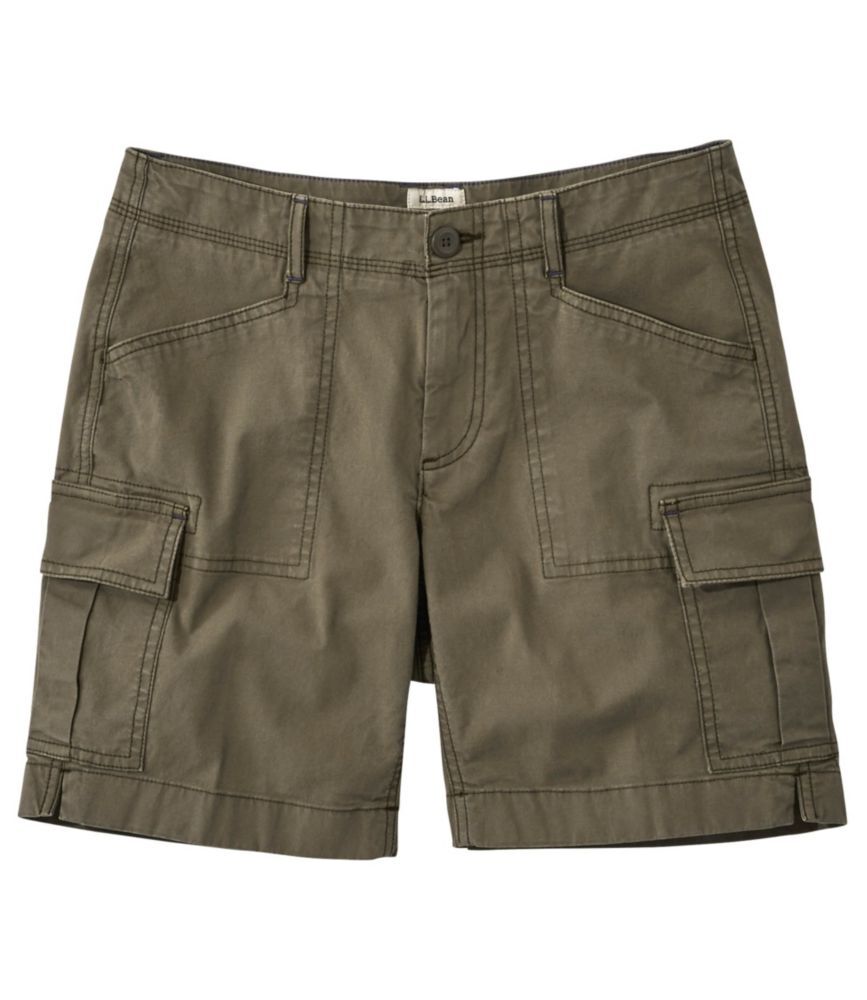 Women's Stretch Canvas Cargo Shorts, Mid-Rise Dusty Olive 10, Cotton L.L.Bean