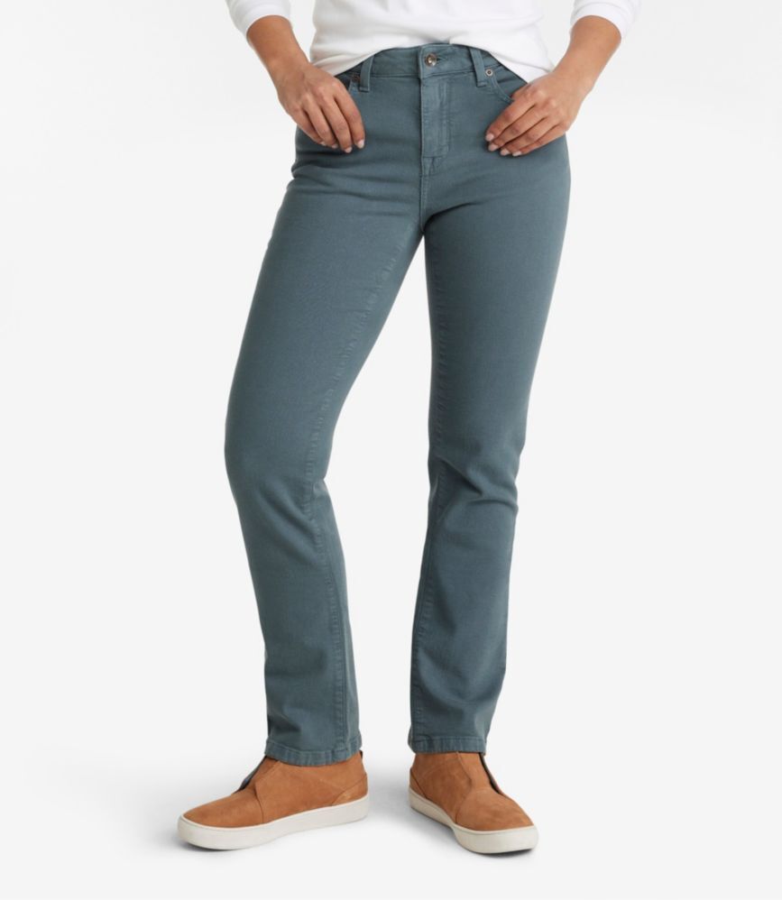 Women's True Shape Jeans, High-Rise Straight-Leg Colors Rangeley Blue 10 Petite, Denim L.L.Bean