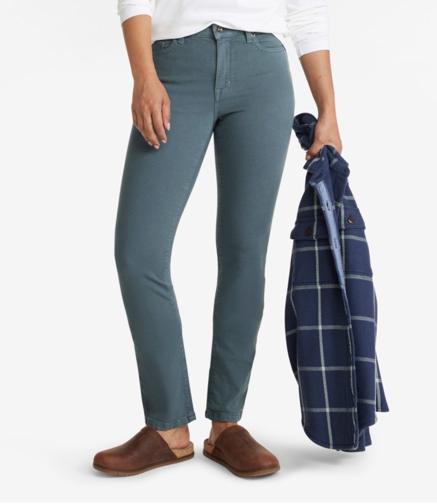 Women's True Shape Jeans, High-Rise Slim-Leg Colors Rangeley Blue 12 Petite, Denim L.L.Bean