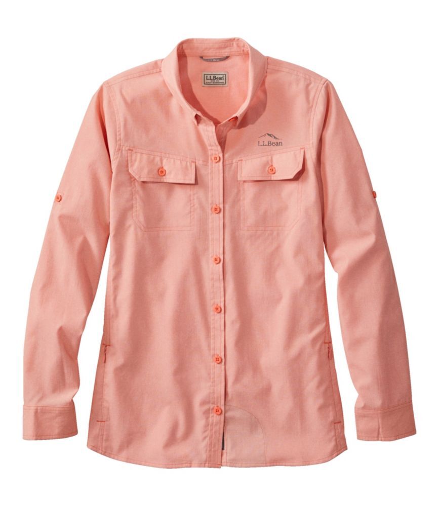 Women's Insect-Repellent Shirt, Long-Sleeve Wild Salmon Large, Synthetic/Nylon L.L.Bean