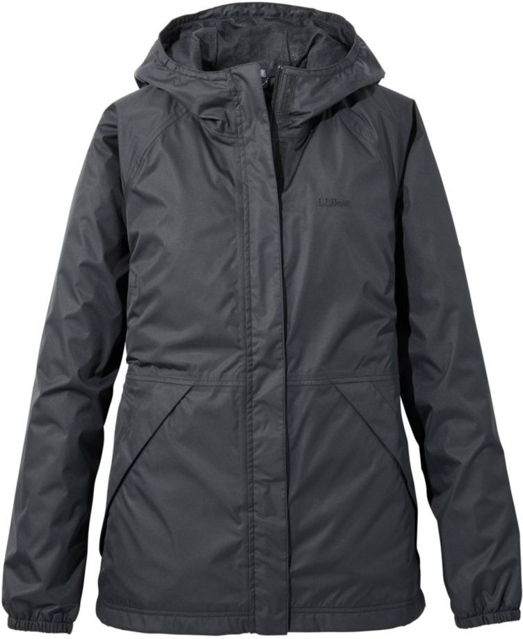 Women's Waterproof Windbreaker Jacket Black Extra Small, Synthetic L.L.Bean