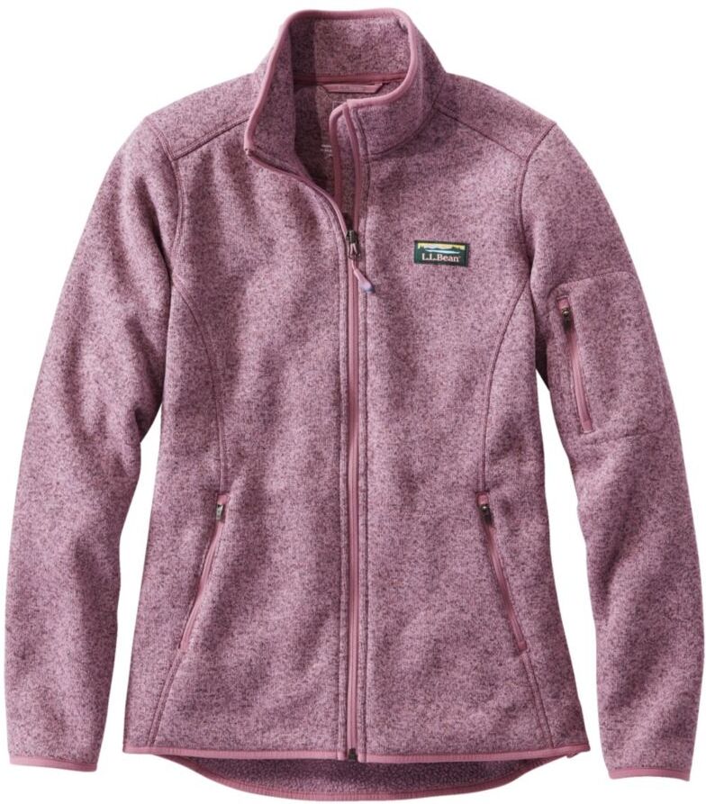 Women's L.L.Bean Sweater Fleece Full-Zip Jacket Iris Mauve Small