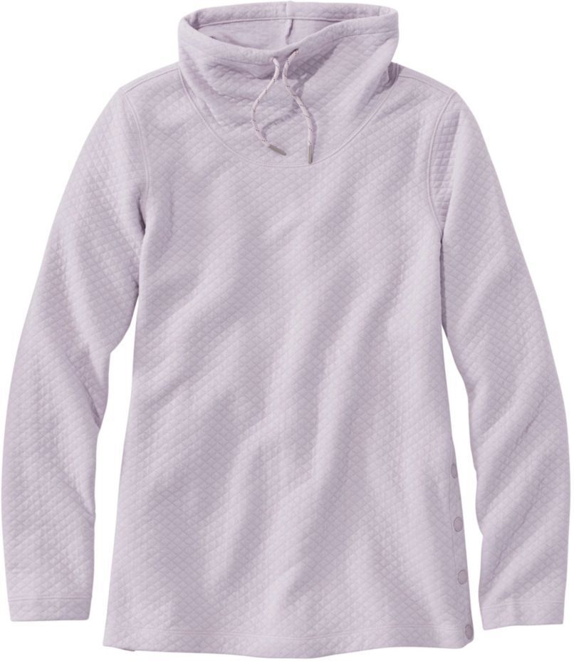 Women's SoftLight Quilted Top, Funnelneck Pullover Lilac Mist Extra Small, Polyester Blend L.L.Bean