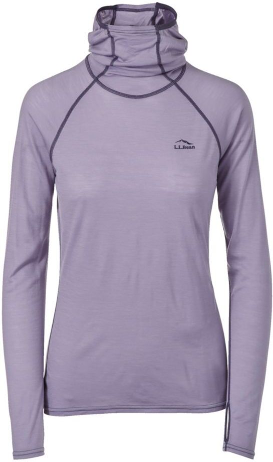 Women's Cresta Wool Ultralight 150 Base Layer - Long Underwear, Hoodie Faded Periwinkle Small L.L.Bean