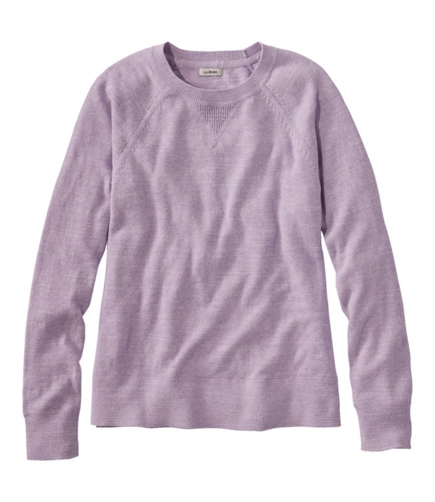 Women's Organic Cotton Slub Sweater, Crewneck Sweatshirt Pastel Lilac Small, Cotton/Cotton Yarns L.L.Bean
