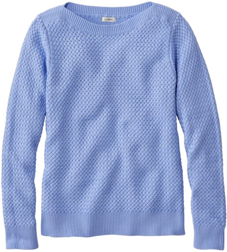 Women's Basketweave Sweater, Boatneck Cirrus Blue Extra Large, Cotton/Cotton Yarns L.L.Bean