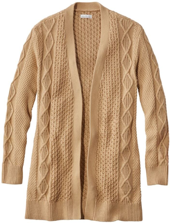 Women's Signature Cotton Cardigan Sweater Katahdin Khaki Small, Cotton/Cotton Yarns L.L.Bean