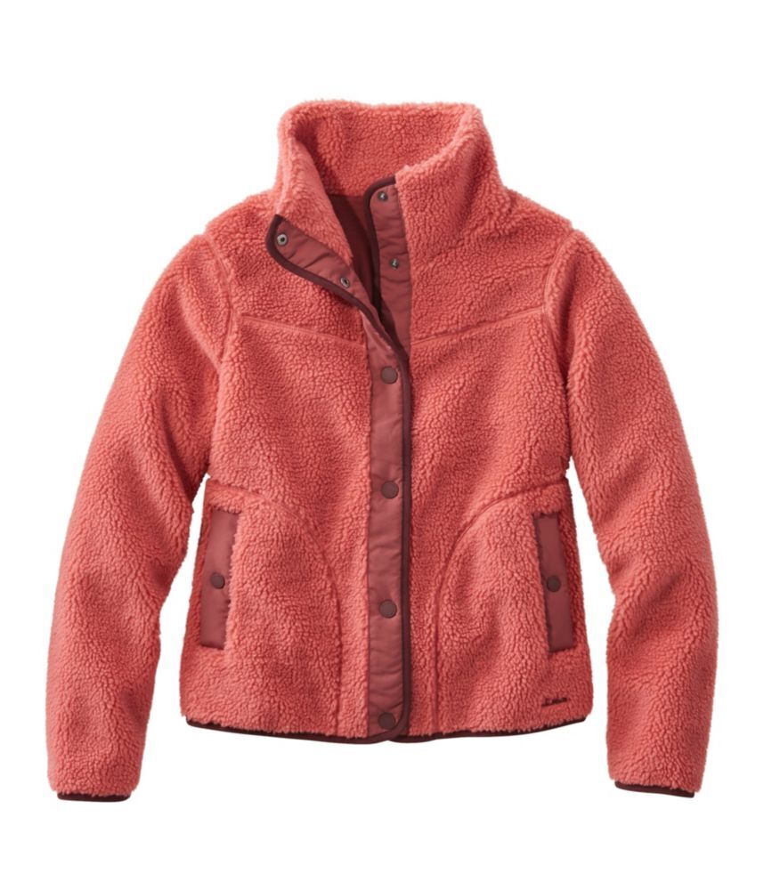 Women's Sherpa Fleece Jacket Mineral Red 2X, Fleece/Nylon L.L.Bean