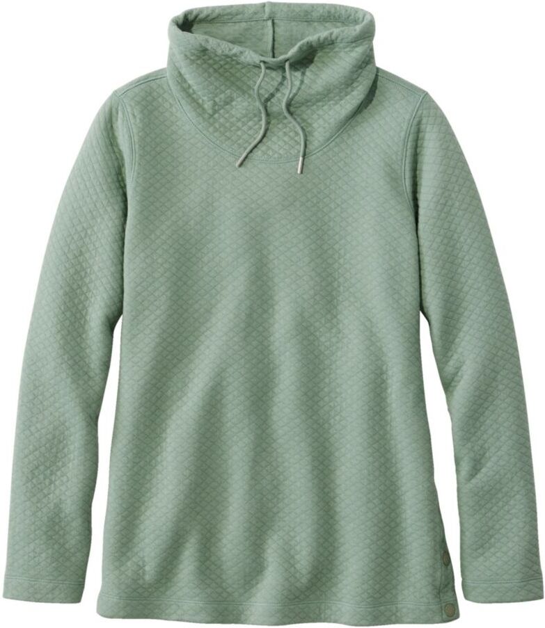 Women's SoftLight Quilted Top, Funnelneck Pullover Faded Sage 1X, Polyester Blend L.L.Bean