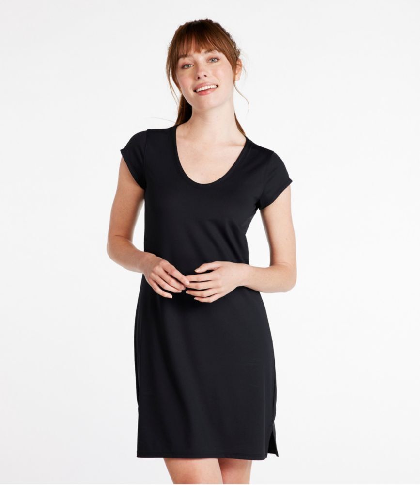 Women's SunSmart UPF 50+ Cover-Up Dress Black Medium, Lycra Elastane Nylon Blend L.L.Bean