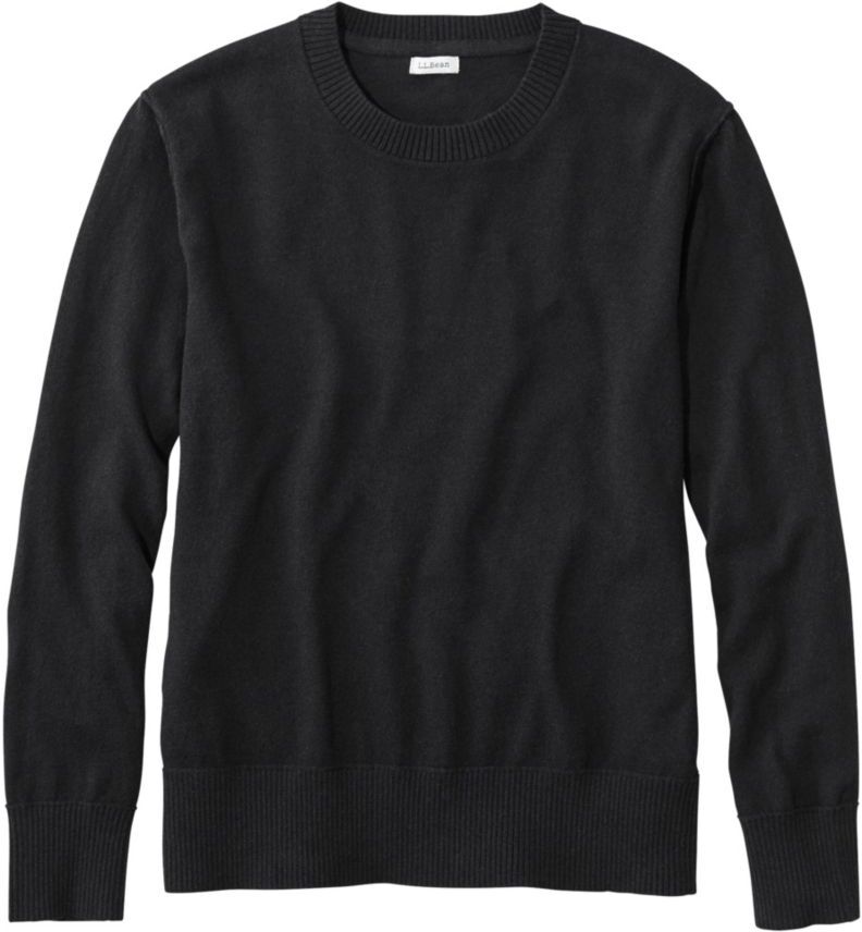 Women's Cotton/Cashmere Sweater, Crewneck Classic Black 3X L.L.Bean