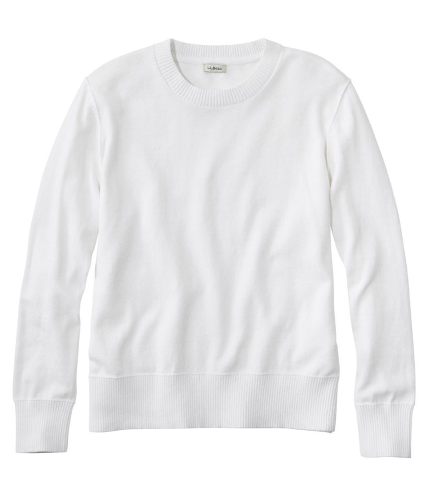 Women's Cotton/Cashmere Sweater, Crewneck Sea Salt 1X L.L.Bean