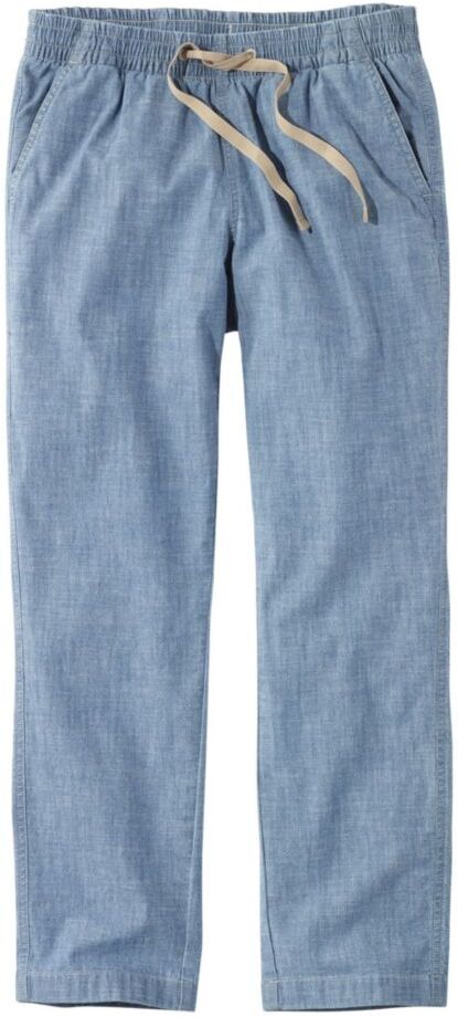 Women's Lakewashed Pull-On Chinos, Mid-Rise Chambray Ankle Pants 16 Petite, Cotton L.L.Bean