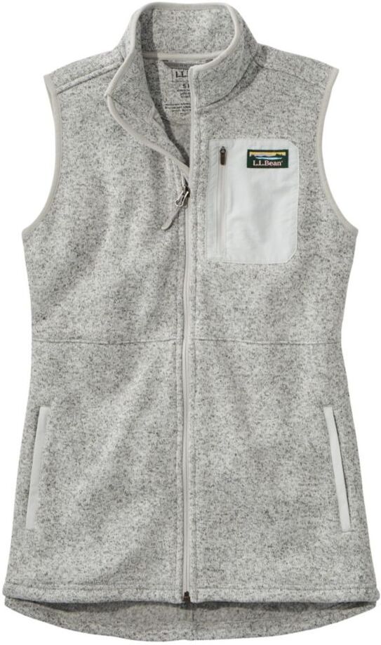 Women's L.L.Bean Sweater Fleece Long Vest Pewter 3X