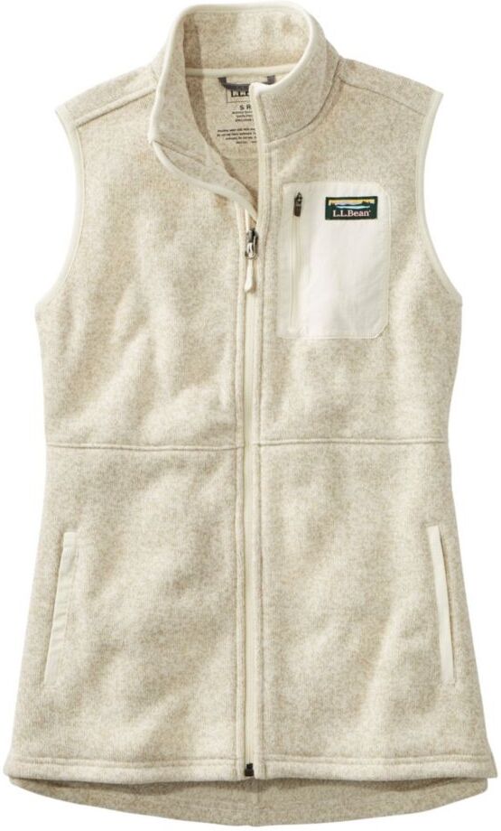 Women's L.L.Bean Sweater Fleece Long Vest Sailcloth 3X