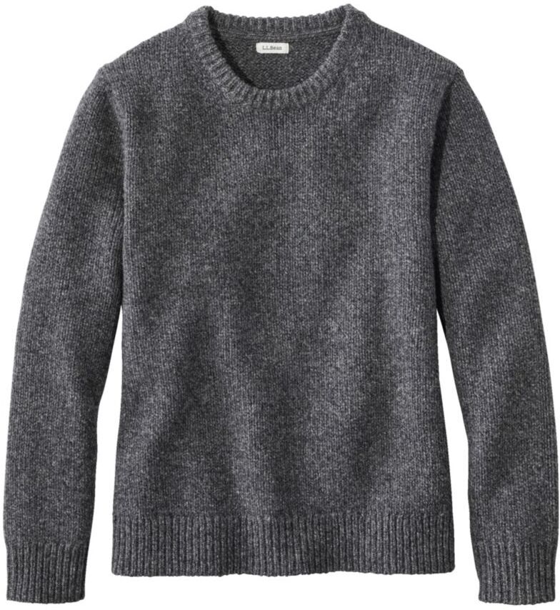 Women's Classic Ragg Wool Sweater, Crewneck Charcoal 1X, Wool Lambswool L.L.Bean