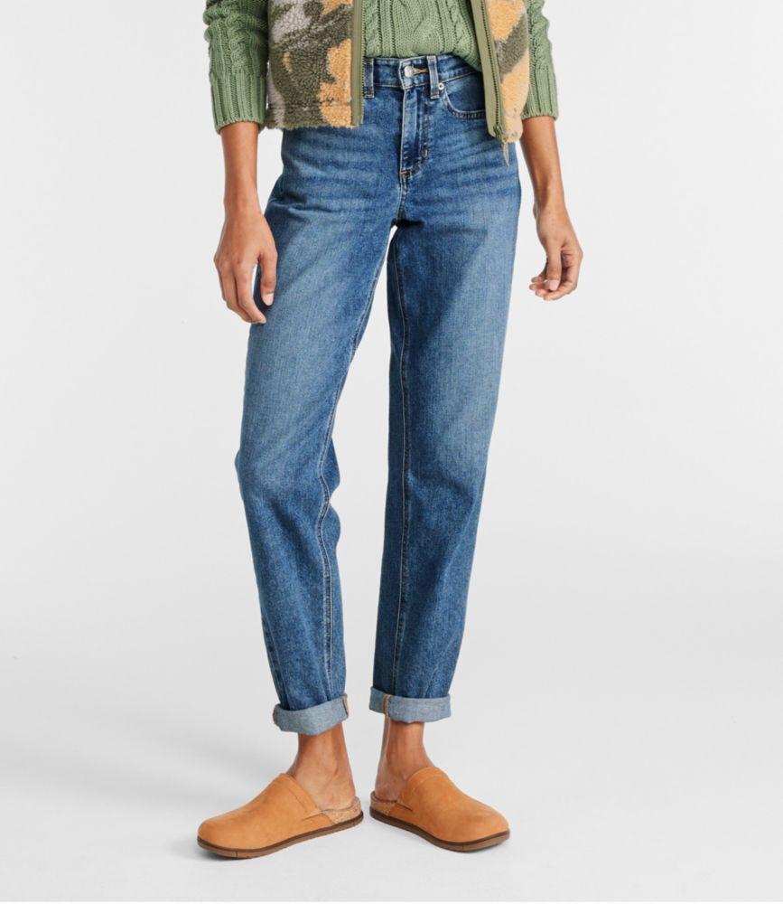 Women's 207 Vintage Jeans, High-Rise Boyfriend Faded Indigo 10 Petite, Denim L.L.Bean