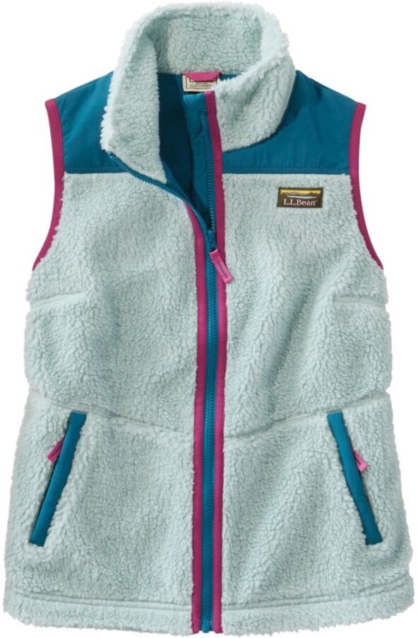 Women's Sherpa Fleece Vest Smoky Blue Medium, Fleece/Nylon L.L.Bean