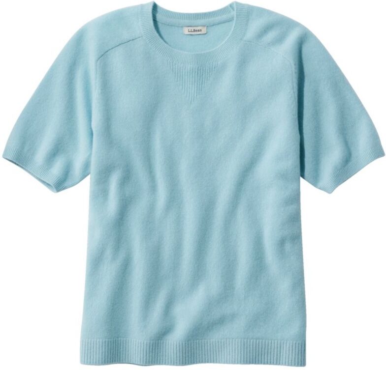 Women's Classic Cashmere Sweater, Short-Sleeve Tee Pale Turquoise 1X L.L.Bean