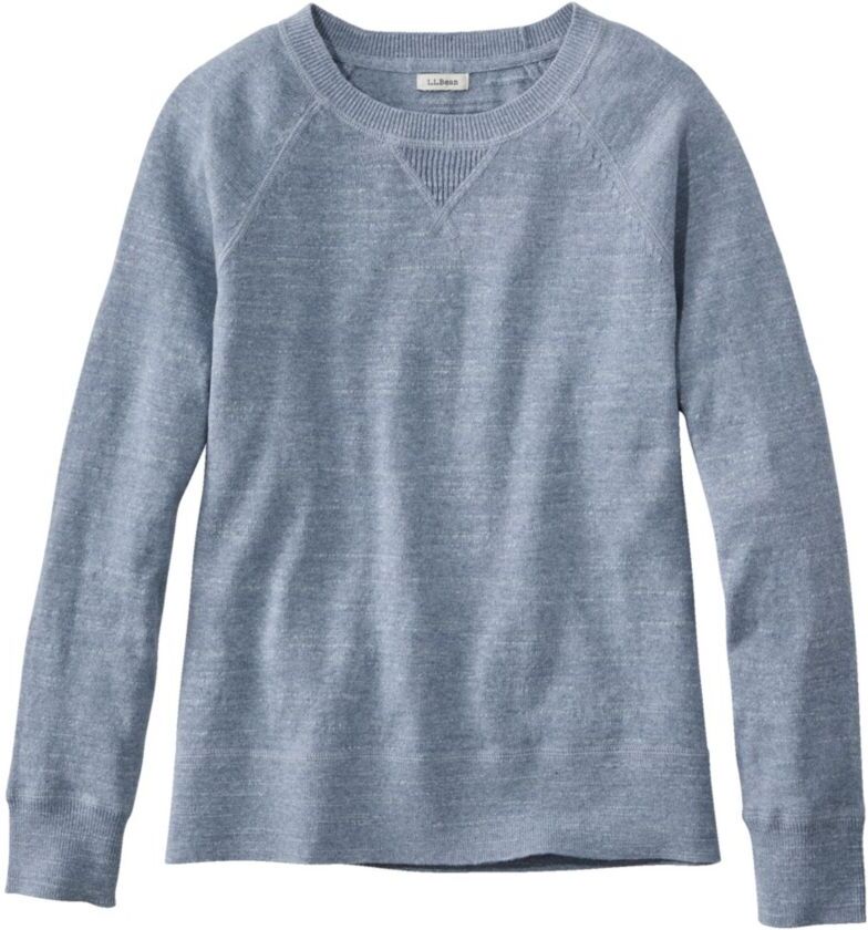 Women's Organic Cotton Slub Sweater, Crewneck Sweatshirt Indigo Extra Small, Cotton/Cotton Yarns L.L.Bean